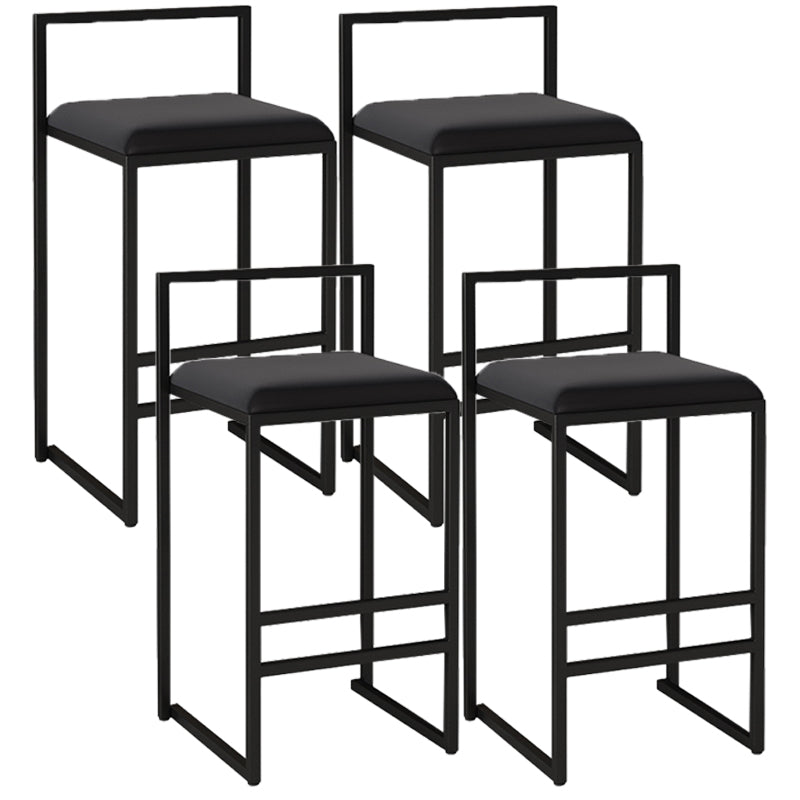 Nordic Style Velvet Upholstered Barstool Sleigh Base Bar Stool Black 4 Piece Set Counter Stool(26"H) Clearhalo 'Bar Furniture' 'Bar Stools' 'bar_stools' 'furn' 'furn_bar_stools' 'furniture_bar_stools' 'Kitchen & Dining Furniture' 'kitchen&dining_furn' 'kitchen' 'kitchen_furn' Furniture' 4211870