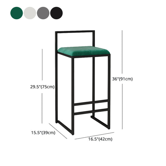 Nordic Style Velvet Upholstered Barstool Sleigh Base Bar Stool Clearhalo 'Bar Furniture' 'Bar Stools' 'bar_stools' 'furn' 'furn_bar_stools' 'furniture_bar_stools' 'Kitchen & Dining Furniture' 'kitchen&dining_furn' 'kitchen' 'kitchen_furn' Furniture' 4211872