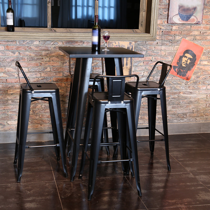 Industrial Black Metal Counter Stools Low Back Bristol Bar Stools with Square Seat Clearhalo 'Bar Furniture' 'Bar Stools' 'bar_stools' 'furn' 'furn_bar_stools' 'furniture_bar_stools' 'Kitchen & Dining Furniture' 'kitchen&dining_furn' 'kitchen' 'kitchen_furn' Furniture' 4211873