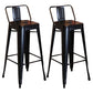Industrial Black Metal Counter Stools Low Back Bristol Bar Stools with Square Seat 2 Piece Set Clearhalo 'Bar Furniture' 'Bar Stools' 'bar_stools' 'furn' 'furn_bar_stools' 'furniture_bar_stools' 'Kitchen & Dining Furniture' 'kitchen&dining_furn' 'kitchen' 'kitchen_furn' Furniture' 4211874