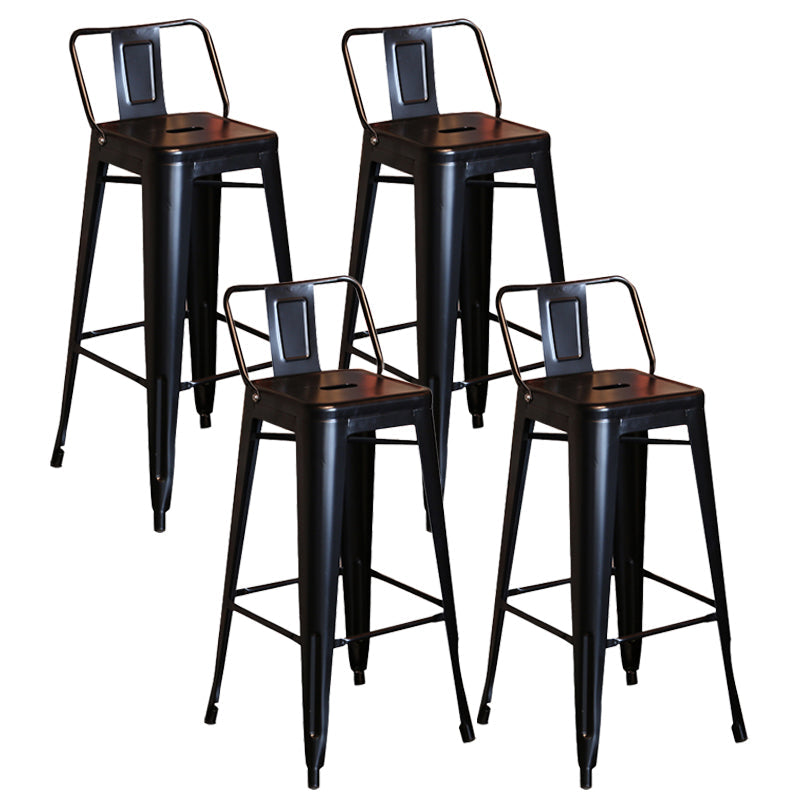 Industrial Black Metal Counter Stools Low Back Bristol Bar Stools with Square Seat 4 Piece Set Clearhalo 'Bar Furniture' 'Bar Stools' 'bar_stools' 'furn' 'furn_bar_stools' 'furniture_bar_stools' 'Kitchen & Dining Furniture' 'kitchen&dining_furn' 'kitchen' 'kitchen_furn' Furniture' 4211875
