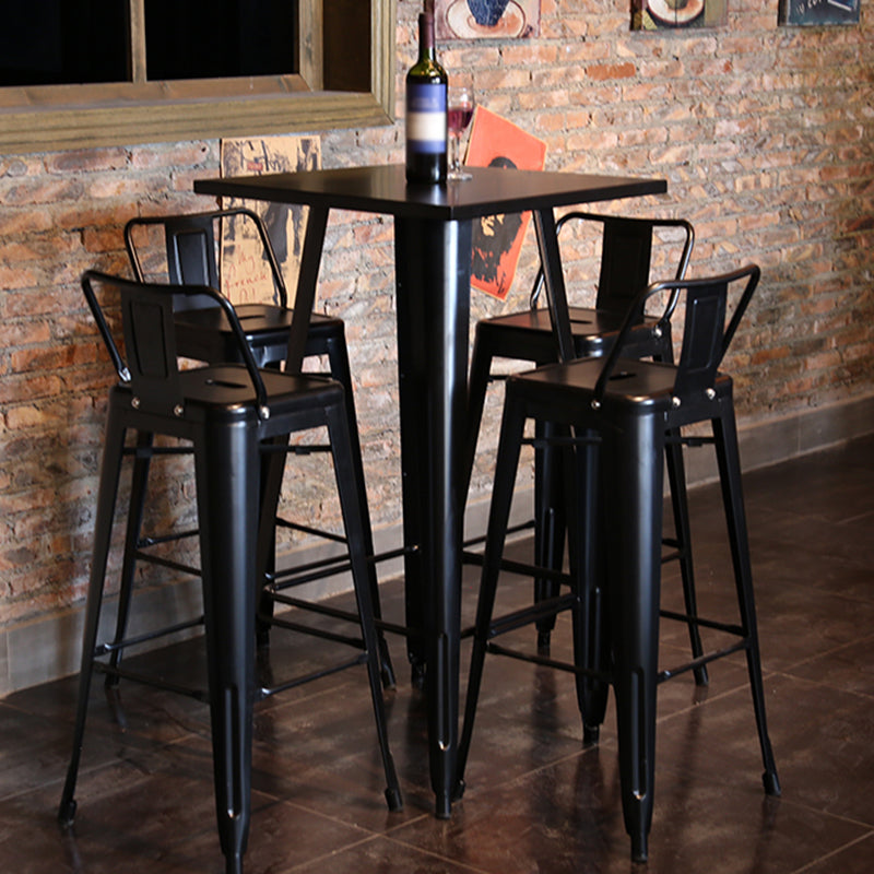 Industrial Black Metal Counter Stools Low Back Bristol Bar Stools with Square Seat Clearhalo 'Bar Furniture' 'Bar Stools' 'bar_stools' 'furn' 'furn_bar_stools' 'furniture_bar_stools' 'Kitchen & Dining Furniture' 'kitchen&dining_furn' 'kitchen' 'kitchen_furn' Furniture' 4211876