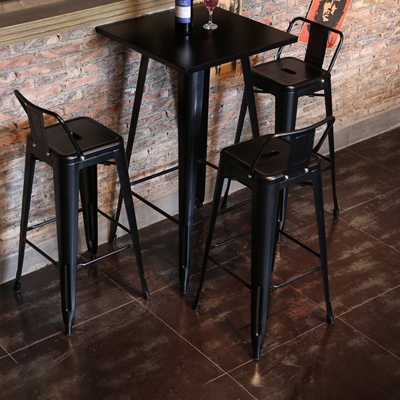 Industrial Black Metal Counter Stools Low Back Bristol Bar Stools with Square Seat Clearhalo 'Bar Furniture' 'Bar Stools' 'bar_stools' 'furn' 'furn_bar_stools' 'furniture_bar_stools' 'Kitchen & Dining Furniture' 'kitchen&dining_furn' 'kitchen' 'kitchen_furn' Furniture' 4211877