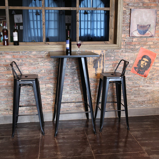 Industrial Black Metal Counter Stools Low Back Bristol Bar Stools with Square Seat Clearhalo 'Bar Furniture' 'Bar Stools' 'bar_stools' 'furn' 'furn_bar_stools' 'furniture_bar_stools' 'Kitchen & Dining Furniture' 'kitchen&dining_furn' 'kitchen' 'kitchen_furn' Furniture' 4211878