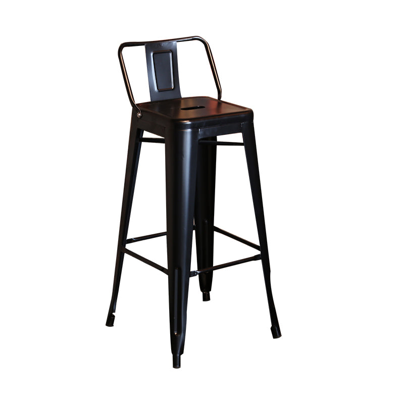 Industrial Black Metal Counter Stools Low Back Bristol Bar Stools with Square Seat 1 Piece Clearhalo 'Bar Furniture' 'Bar Stools' 'bar_stools' 'furn' 'furn_bar_stools' 'furniture_bar_stools' 'Kitchen & Dining Furniture' 'kitchen&dining_furn' 'kitchen' 'kitchen_furn' Furniture' 4211879