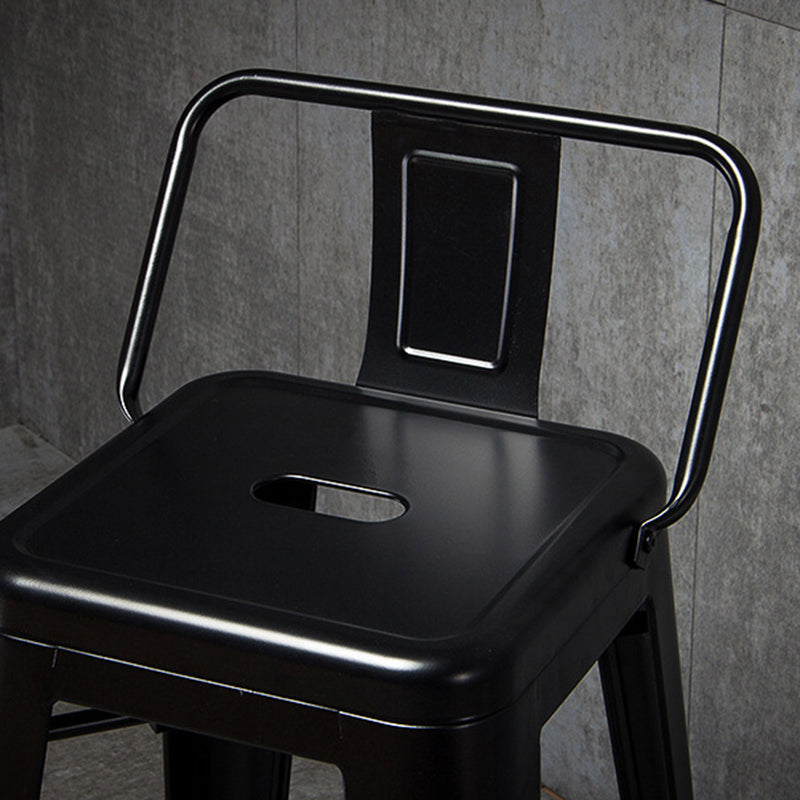 Industrial Black Metal Counter Stools Low Back Bristol Bar Stools with Square Seat Clearhalo 'Bar Furniture' 'Bar Stools' 'bar_stools' 'furn' 'furn_bar_stools' 'furniture_bar_stools' 'Kitchen & Dining Furniture' 'kitchen&dining_furn' 'kitchen' 'kitchen_furn' Furniture' 4211880