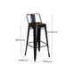 Industrial Black Metal Counter Stools Low Back Bristol Bar Stools with Square Seat Clearhalo 'Bar Furniture' 'Bar Stools' 'bar_stools' 'furn' 'furn_bar_stools' 'furniture_bar_stools' 'Kitchen & Dining Furniture' 'kitchen&dining_furn' 'kitchen' 'kitchen_furn' Furniture' 4211884