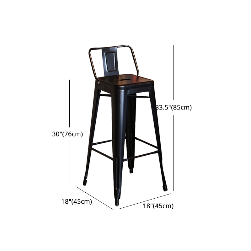 Industrial Black Metal Counter Stools Low Back Bristol Bar Stools with Square Seat Clearhalo 'Bar Furniture' 'Bar Stools' 'bar_stools' 'furn' 'furn_bar_stools' 'furniture_bar_stools' 'Kitchen & Dining Furniture' 'kitchen&dining_furn' 'kitchen' 'kitchen_furn' Furniture' 4211884