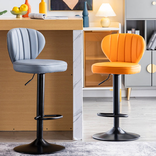 Restaurant Nordic Leather Bar Stool Modern Adjustable Height Stool Clearhalo 'Bar Furniture' 'Bar Stools' 'bar_stools' 'furn' 'furn_bar_stools' 'furniture_bar_stools' 'Kitchen & Dining Furniture' 'kitchen&dining_furn' 'kitchen' 'kitchen_furn' Furniture' 4211885