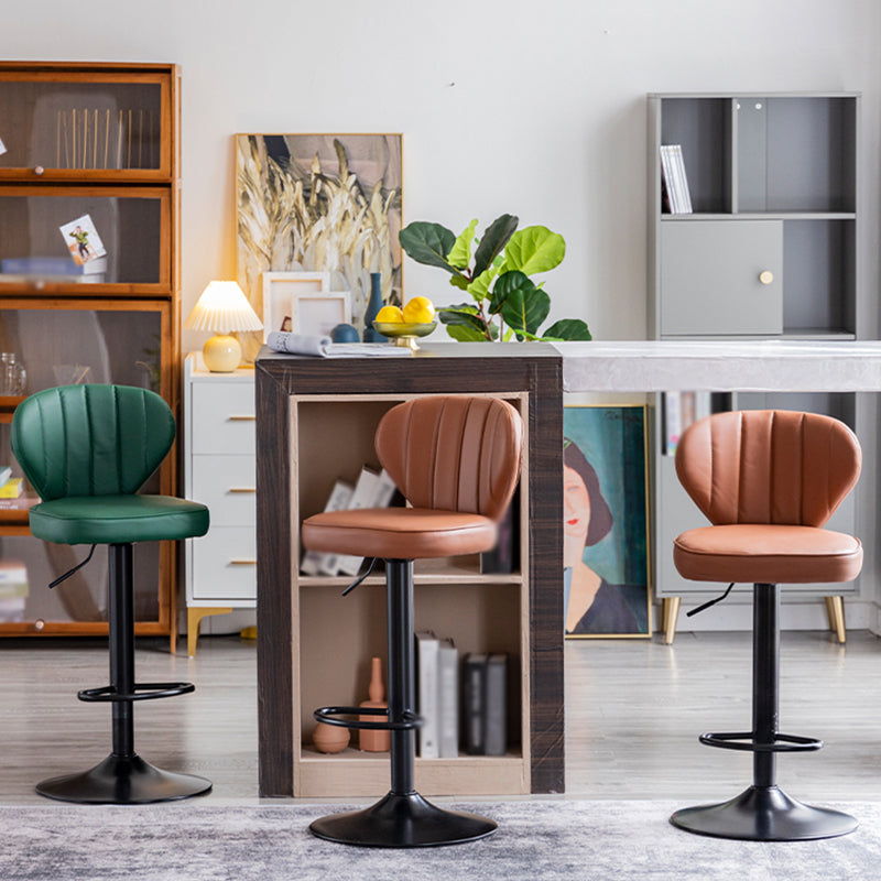 Restaurant Nordic Leather Bar Stool Modern Adjustable Height Stool Clearhalo 'Bar Furniture' 'Bar Stools' 'bar_stools' 'furn' 'furn_bar_stools' 'furniture_bar_stools' 'Kitchen & Dining Furniture' 'kitchen&dining_furn' 'kitchen' 'kitchen_furn' Furniture' 4211887