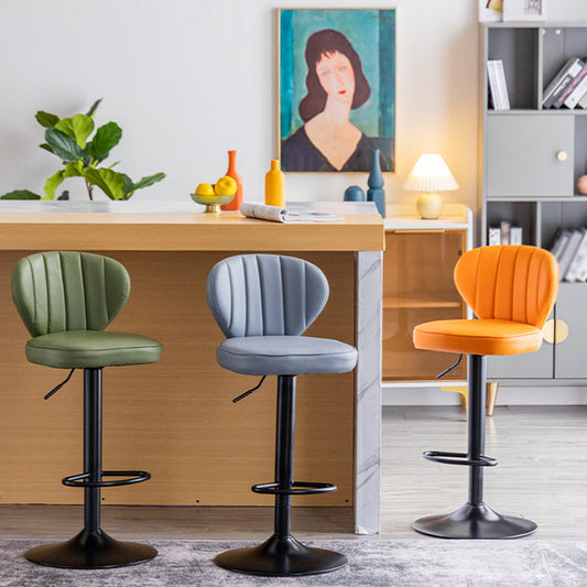 Restaurant Nordic Leather Bar Stool Modern Adjustable Height Stool Clearhalo 'Bar Furniture' 'Bar Stools' 'bar_stools' 'furn' 'furn_bar_stools' 'furniture_bar_stools' 'Kitchen & Dining Furniture' 'kitchen&dining_furn' 'kitchen' 'kitchen_furn' Furniture' 4211890