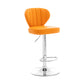 Restaurant Nordic Leather Bar Stool Modern Adjustable Height Stool Orange Silver 1 Piece Clearhalo 'Bar Furniture' 'Bar Stools' 'bar_stools' 'furn' 'furn_bar_stools' 'furniture_bar_stools' 'Kitchen & Dining Furniture' 'kitchen&dining_furn' 'kitchen' 'kitchen_furn' Furniture' 4211894