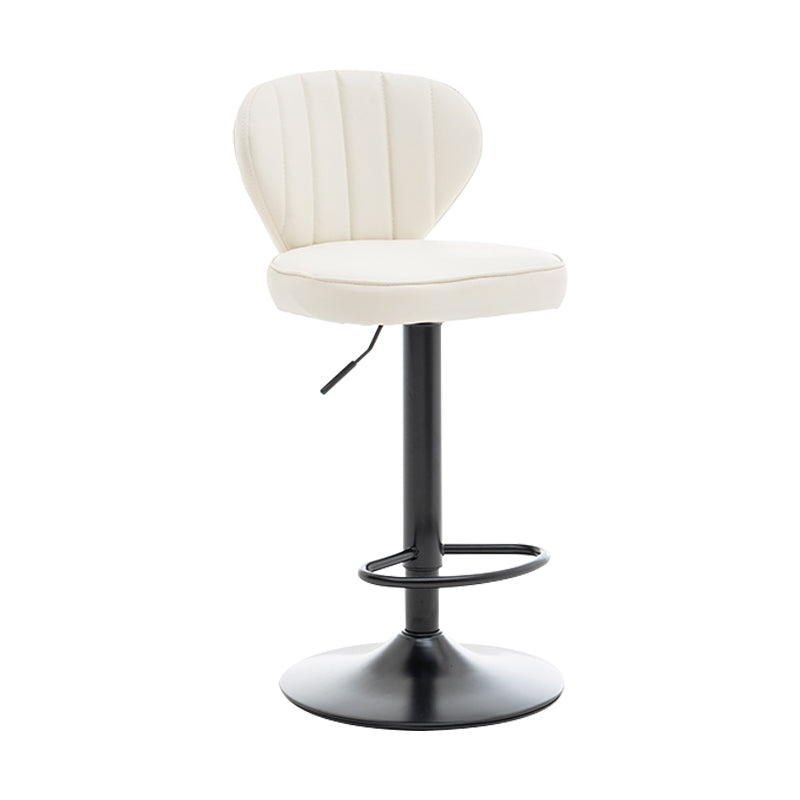 Restaurant Nordic Leather Bar Stool Modern Adjustable Height Stool White Black 1 Piece Clearhalo 'Bar Furniture' 'Bar Stools' 'bar_stools' 'furn' 'furn_bar_stools' 'furniture_bar_stools' 'Kitchen & Dining Furniture' 'kitchen&dining_furn' 'kitchen' 'kitchen_furn' Furniture' 4211902