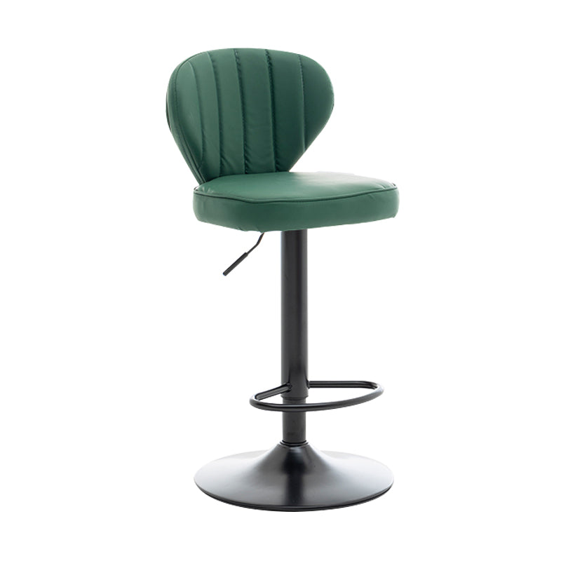 Restaurant Nordic Leather Bar Stool Modern Adjustable Height Stool Dark Green Black 1 Piece Clearhalo 'Bar Furniture' 'Bar Stools' 'bar_stools' 'furn' 'furn_bar_stools' 'furniture_bar_stools' 'Kitchen & Dining Furniture' 'kitchen&dining_furn' 'kitchen' 'kitchen_furn' Furniture' 4211909