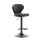 Restaurant Nordic Leather Bar Stool Modern Adjustable Height Stool Black Black 1 Piece Clearhalo 'Bar Furniture' 'Bar Stools' 'bar_stools' 'furn' 'furn_bar_stools' 'furniture_bar_stools' 'Kitchen & Dining Furniture' 'kitchen&dining_furn' 'kitchen' 'kitchen_furn' Furniture' 4211910
