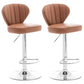Restaurant Nordic Leather Bar Stool Modern Adjustable Height Stool Brown Silver 2 Piece Set Clearhalo 'Bar Furniture' 'Bar Stools' 'bar_stools' 'furn' 'furn_bar_stools' 'furniture_bar_stools' 'Kitchen & Dining Furniture' 'kitchen&dining_furn' 'kitchen' 'kitchen_furn' Furniture' 4211913