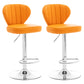 Restaurant Nordic Leather Bar Stool Modern Adjustable Height Stool Orange Silver 2 Piece Set Clearhalo 'Bar Furniture' 'Bar Stools' 'bar_stools' 'furn' 'furn_bar_stools' 'furniture_bar_stools' 'Kitchen & Dining Furniture' 'kitchen&dining_furn' 'kitchen' 'kitchen_furn' Furniture' 4211915