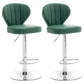 Restaurant Nordic Leather Bar Stool Modern Adjustable Height Stool Dark Green Silver 2 Piece Set Clearhalo 'Bar Furniture' 'Bar Stools' 'bar_stools' 'furn' 'furn_bar_stools' 'furniture_bar_stools' 'Kitchen & Dining Furniture' 'kitchen&dining_furn' 'kitchen' 'kitchen_furn' Furniture' 4211917