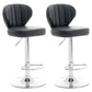 Restaurant Nordic Leather Bar Stool Modern Adjustable Height Stool Black Silver 2 Piece Set Clearhalo 'Bar Furniture' 'Bar Stools' 'bar_stools' 'furn' 'furn_bar_stools' 'furniture_bar_stools' 'Kitchen & Dining Furniture' 'kitchen&dining_furn' 'kitchen' 'kitchen_furn' Furniture' 4211918