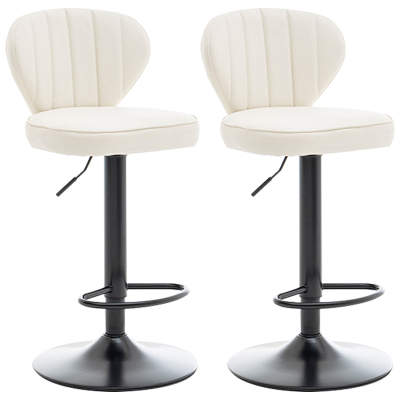 Restaurant Nordic Leather Bar Stool Modern Adjustable Height Stool White Black 2 Piece Set Clearhalo 'Bar Furniture' 'Bar Stools' 'bar_stools' 'furn' 'furn_bar_stools' 'furniture_bar_stools' 'Kitchen & Dining Furniture' 'kitchen&dining_furn' 'kitchen' 'kitchen_furn' Furniture' 4211919