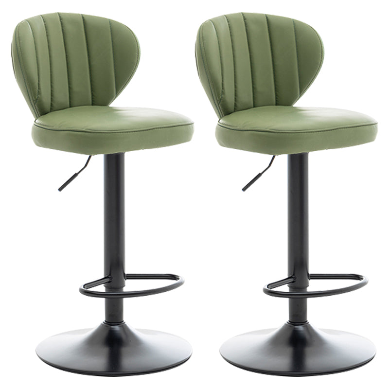 Restaurant Nordic Leather Bar Stool Modern Adjustable Height Stool Green Black 2 Piece Set Clearhalo 'Bar Furniture' 'Bar Stools' 'bar_stools' 'furn' 'furn_bar_stools' 'furniture_bar_stools' 'Kitchen & Dining Furniture' 'kitchen&dining_furn' 'kitchen' 'kitchen_furn' Furniture' 4211920