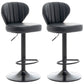 Restaurant Nordic Leather Bar Stool Modern Adjustable Height Stool Black Black 2 Piece Set Clearhalo 'Bar Furniture' 'Bar Stools' 'bar_stools' 'furn' 'furn_bar_stools' 'furniture_bar_stools' 'Kitchen & Dining Furniture' 'kitchen&dining_furn' 'kitchen' 'kitchen_furn' Furniture' 4211926