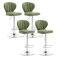 Restaurant Nordic Leather Bar Stool Modern Adjustable Height Stool Green Silver 4 Piece Set Clearhalo 'Bar Furniture' 'Bar Stools' 'bar_stools' 'furn' 'furn_bar_stools' 'furniture_bar_stools' 'Kitchen & Dining Furniture' 'kitchen&dining_furn' 'kitchen' 'kitchen_furn' Furniture' 4211928