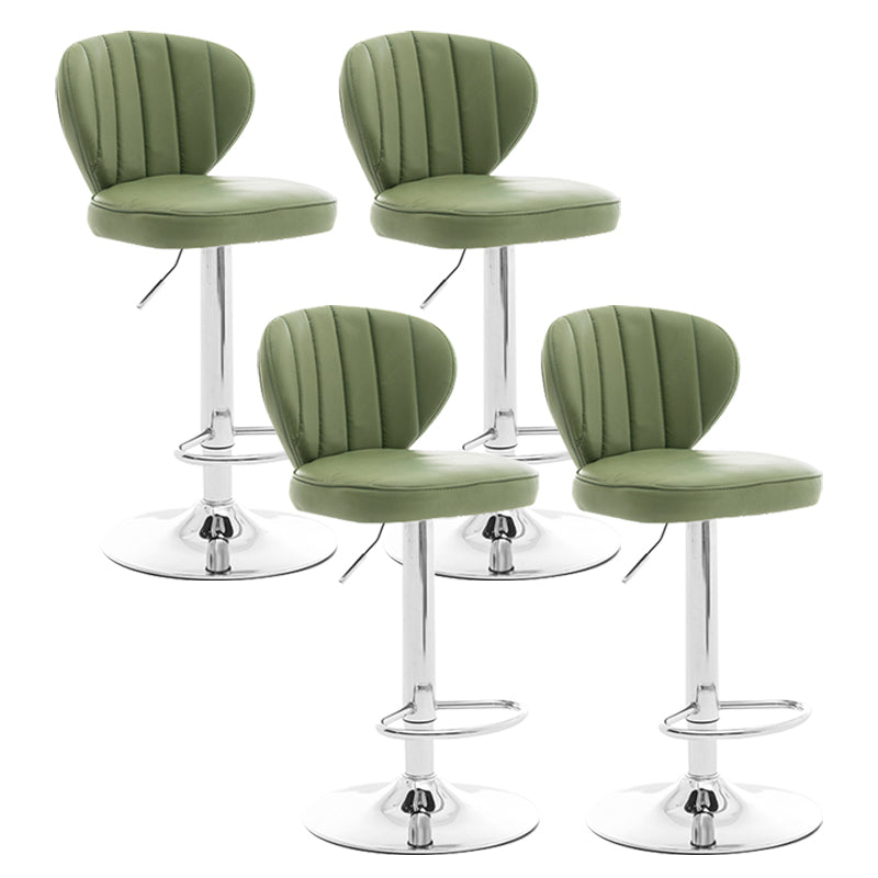 Restaurant Nordic Leather Bar Stool Modern Adjustable Height Stool Green Silver 4 Piece Set Clearhalo 'Bar Furniture' 'Bar Stools' 'bar_stools' 'furn' 'furn_bar_stools' 'furniture_bar_stools' 'Kitchen & Dining Furniture' 'kitchen&dining_furn' 'kitchen' 'kitchen_furn' Furniture' 4211928