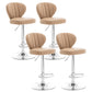Restaurant Nordic Leather Bar Stool Modern Adjustable Height Stool Apricot Silver 4 Piece Set Clearhalo 'Bar Furniture' 'Bar Stools' 'bar_stools' 'furn' 'furn_bar_stools' 'furniture_bar_stools' 'Kitchen & Dining Furniture' 'kitchen&dining_furn' 'kitchen' 'kitchen_furn' Furniture' 4211930