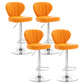 Restaurant Nordic Leather Bar Stool Modern Adjustable Height Stool Orange Silver 4 Piece Set Clearhalo 'Bar Furniture' 'Bar Stools' 'bar_stools' 'furn' 'furn_bar_stools' 'furniture_bar_stools' 'Kitchen & Dining Furniture' 'kitchen&dining_furn' 'kitchen' 'kitchen_furn' Furniture' 4211931