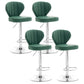 Restaurant Nordic Leather Bar Stool Modern Adjustable Height Stool Dark Green Silver 4 Piece Set Clearhalo 'Bar Furniture' 'Bar Stools' 'bar_stools' 'furn' 'furn_bar_stools' 'furniture_bar_stools' 'Kitchen & Dining Furniture' 'kitchen&dining_furn' 'kitchen' 'kitchen_furn' Furniture' 4211933