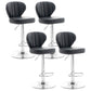 Restaurant Nordic Leather Bar Stool Modern Adjustable Height Stool Black Silver 4 Piece Set Clearhalo 'Bar Furniture' 'Bar Stools' 'bar_stools' 'furn' 'furn_bar_stools' 'furniture_bar_stools' 'Kitchen & Dining Furniture' 'kitchen&dining_furn' 'kitchen' 'kitchen_furn' Furniture' 4211934