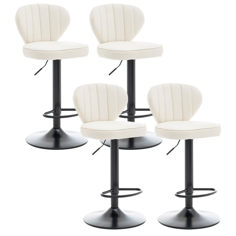 Restaurant Nordic Leather Bar Stool Modern Adjustable Height Stool White Black 4 Piece Set Clearhalo 'Bar Furniture' 'Bar Stools' 'bar_stools' 'furn' 'furn_bar_stools' 'furniture_bar_stools' 'Kitchen & Dining Furniture' 'kitchen&dining_furn' 'kitchen' 'kitchen_furn' Furniture' 4211935