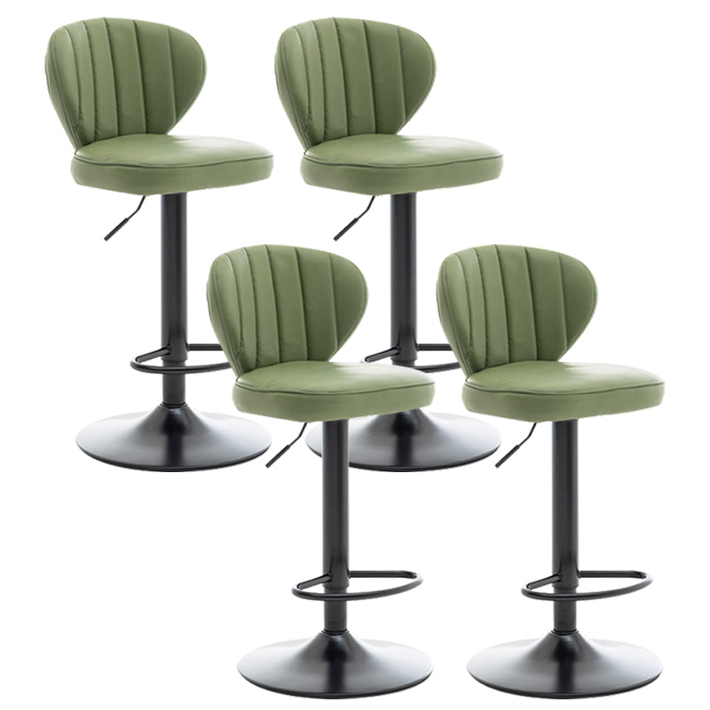 Restaurant Nordic Leather Bar Stool Modern Adjustable Height Stool Green Black 4 Piece Set Clearhalo 'Bar Furniture' 'Bar Stools' 'bar_stools' 'furn' 'furn_bar_stools' 'furniture_bar_stools' 'Kitchen & Dining Furniture' 'kitchen&dining_furn' 'kitchen' 'kitchen_furn' Furniture' 4211936