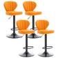 Restaurant Nordic Leather Bar Stool Modern Adjustable Height Stool Orange Black 4 Piece Set Clearhalo 'Bar Furniture' 'Bar Stools' 'bar_stools' 'furn' 'furn_bar_stools' 'furniture_bar_stools' 'Kitchen & Dining Furniture' 'kitchen&dining_furn' 'kitchen' 'kitchen_furn' Furniture' 4211939