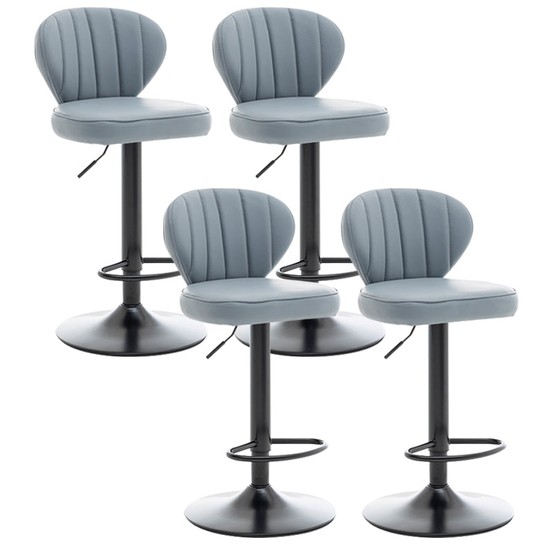 Restaurant Nordic Leather Bar Stool Modern Adjustable Height Stool Grey Black 4 Piece Set Clearhalo 'Bar Furniture' 'Bar Stools' 'bar_stools' 'furn' 'furn_bar_stools' 'furniture_bar_stools' 'Kitchen & Dining Furniture' 'kitchen&dining_furn' 'kitchen' 'kitchen_furn' Furniture' 4211940
