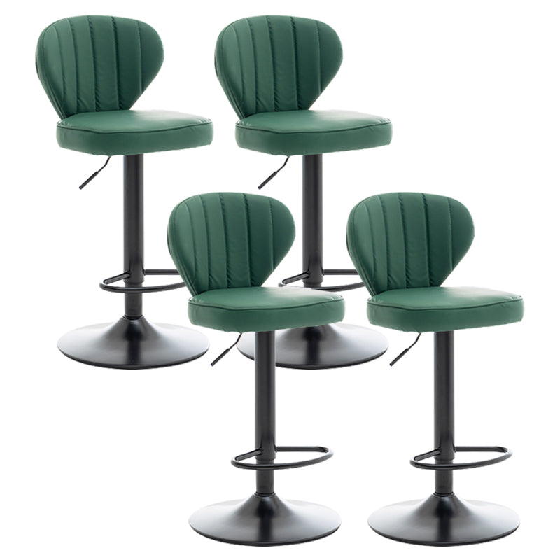 Restaurant Nordic Leather Bar Stool Modern Adjustable Height Stool Dark Green Black 4 Piece Set Clearhalo 'Bar Furniture' 'Bar Stools' 'bar_stools' 'furn' 'furn_bar_stools' 'furniture_bar_stools' 'Kitchen & Dining Furniture' 'kitchen&dining_furn' 'kitchen' 'kitchen_furn' Furniture' 4211941
