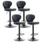 Restaurant Nordic Leather Bar Stool Modern Adjustable Height Stool Black Black 4 Piece Set Clearhalo 'Bar Furniture' 'Bar Stools' 'bar_stools' 'furn' 'furn_bar_stools' 'furniture_bar_stools' 'Kitchen & Dining Furniture' 'kitchen&dining_furn' 'kitchen' 'kitchen_furn' Furniture' 4211942