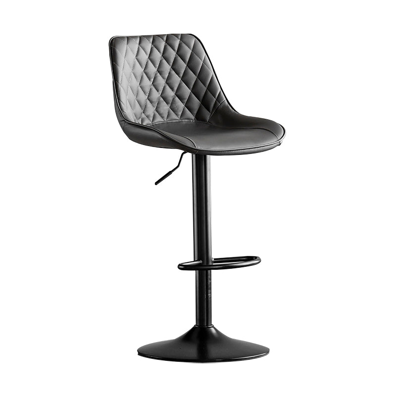 Dining Room Nordic Leather Bar Stool Modern Adjustable Height Stool Dark Gray Black 1 Piece Clearhalo 'Bar Furniture' 'Bar Stools' 'bar_stools' 'furn' 'furn_bar_stools' 'furniture_bar_stools' 'Kitchen & Dining Furniture' 'kitchen&dining_furn' 'kitchen' 'kitchen_furn' Furniture' 4211945