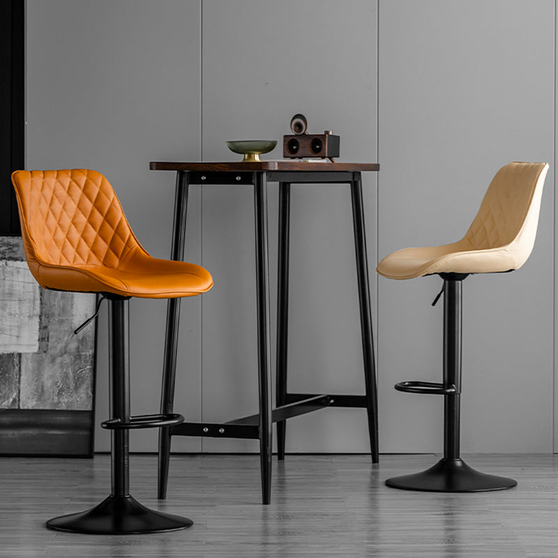 Dining Room Nordic Leather Bar Stool Modern Adjustable Height Stool Clearhalo 'Bar Furniture' 'Bar Stools' 'bar_stools' 'furn' 'furn_bar_stools' 'furniture_bar_stools' 'Kitchen & Dining Furniture' 'kitchen&dining_furn' 'kitchen' 'kitchen_furn' Furniture' 4211947