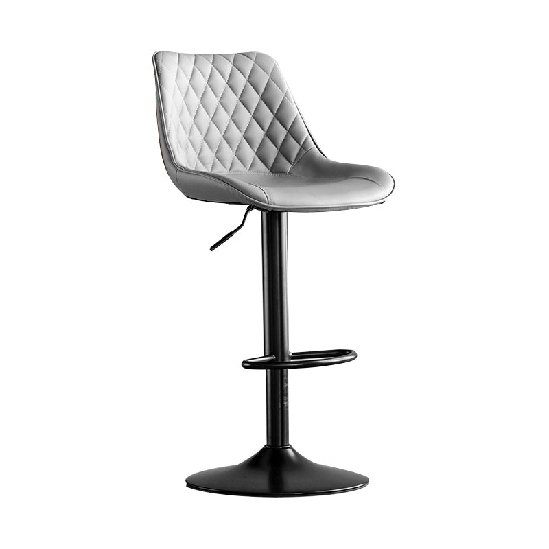 Dining Room Nordic Leather Bar Stool Modern Adjustable Height Stool Light Gray Black 1 Piece Clearhalo 'Bar Furniture' 'Bar Stools' 'bar_stools' 'furn' 'furn_bar_stools' 'furniture_bar_stools' 'Kitchen & Dining Furniture' 'kitchen&dining_furn' 'kitchen' 'kitchen_furn' Furniture' 4211950