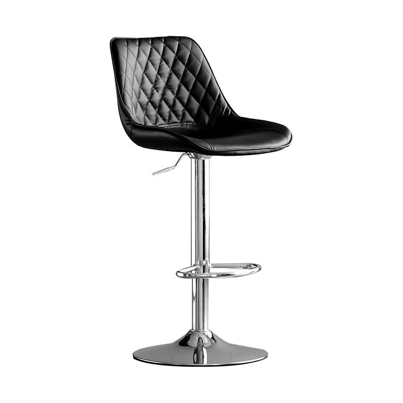 Dining Room Nordic Leather Bar Stool Modern Adjustable Height Stool Black Silver 1 Piece Clearhalo 'Bar Furniture' 'Bar Stools' 'bar_stools' 'furn' 'furn_bar_stools' 'furniture_bar_stools' 'Kitchen & Dining Furniture' 'kitchen&dining_furn' 'kitchen' 'kitchen_furn' Furniture' 4211954