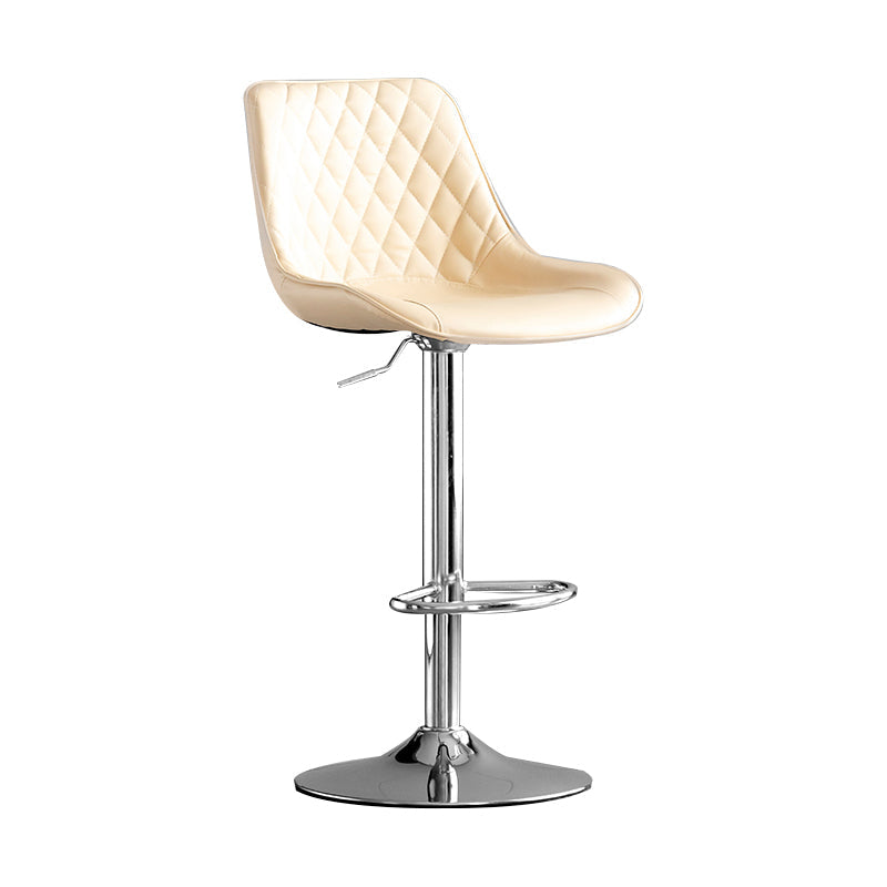 Dining Room Nordic Leather Bar Stool Modern Adjustable Height Stool White Silver 1 Piece Clearhalo 'Bar Furniture' 'Bar Stools' 'bar_stools' 'furn' 'furn_bar_stools' 'furniture_bar_stools' 'Kitchen & Dining Furniture' 'kitchen&dining_furn' 'kitchen' 'kitchen_furn' Furniture' 4211956