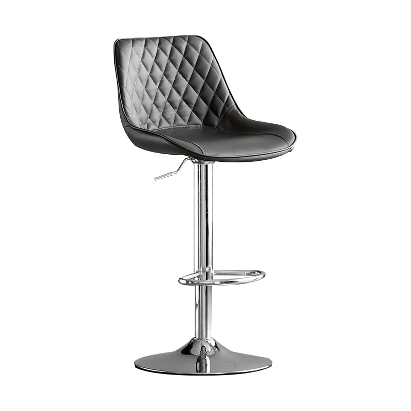 Dining Room Nordic Leather Bar Stool Modern Adjustable Height Stool Dark Gray Silver 1 Piece Clearhalo 'Bar Furniture' 'Bar Stools' 'bar_stools' 'furn' 'furn_bar_stools' 'furniture_bar_stools' 'Kitchen & Dining Furniture' 'kitchen&dining_furn' 'kitchen' 'kitchen_furn' Furniture' 4211958
