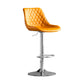 Dining Room Nordic Leather Bar Stool Modern Adjustable Height Stool Orange Silver 1 Piece Clearhalo 'Bar Furniture' 'Bar Stools' 'bar_stools' 'furn' 'furn_bar_stools' 'furniture_bar_stools' 'Kitchen & Dining Furniture' 'kitchen&dining_furn' 'kitchen' 'kitchen_furn' Furniture' 4211960