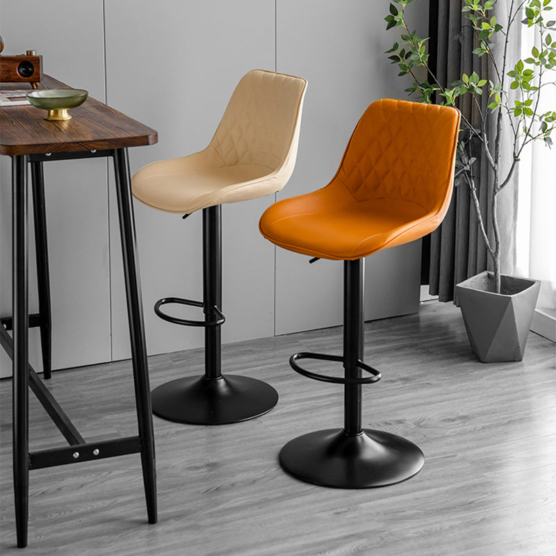 Dining Room Nordic Leather Bar Stool Modern Adjustable Height Stool Clearhalo 'Bar Furniture' 'Bar Stools' 'bar_stools' 'furn' 'furn_bar_stools' 'furniture_bar_stools' 'Kitchen & Dining Furniture' 'kitchen&dining_furn' 'kitchen' 'kitchen_furn' Furniture' 4211962