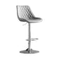 Dining Room Nordic Leather Bar Stool Modern Adjustable Height Stool Light Gray Silver 1 Piece Clearhalo 'Bar Furniture' 'Bar Stools' 'bar_stools' 'furn' 'furn_bar_stools' 'furniture_bar_stools' 'Kitchen & Dining Furniture' 'kitchen&dining_furn' 'kitchen' 'kitchen_furn' Furniture' 4211963