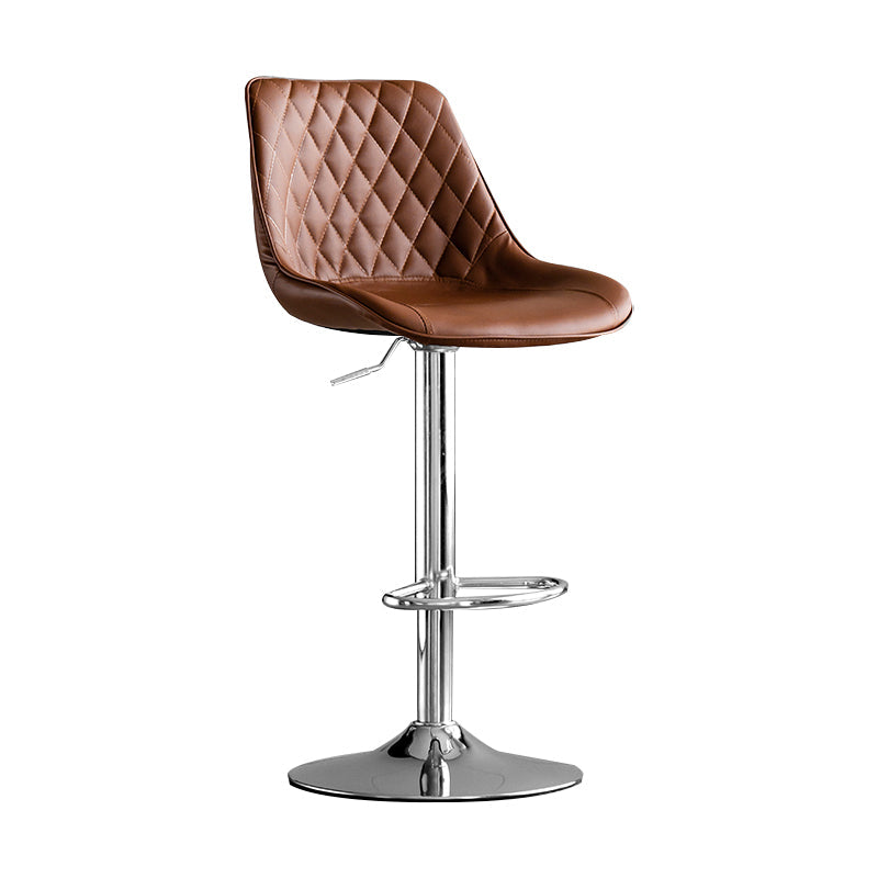Dining Room Nordic Leather Bar Stool Modern Adjustable Height Stool Coffee Silver 1 Piece Clearhalo 'Bar Furniture' 'Bar Stools' 'bar_stools' 'furn' 'furn_bar_stools' 'furniture_bar_stools' 'Kitchen & Dining Furniture' 'kitchen&dining_furn' 'kitchen' 'kitchen_furn' Furniture' 4211964