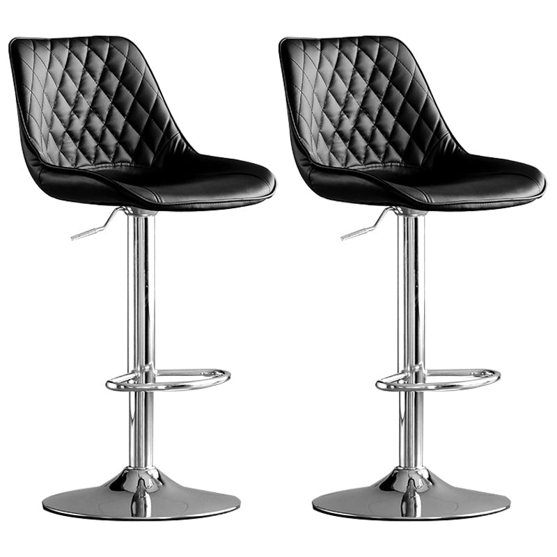 Dining Room Nordic Leather Bar Stool Modern Adjustable Height Stool Black Silver 2 Piece Set Clearhalo 'Bar Furniture' 'Bar Stools' 'bar_stools' 'furn' 'furn_bar_stools' 'furniture_bar_stools' 'Kitchen & Dining Furniture' 'kitchen&dining_furn' 'kitchen' 'kitchen_furn' Furniture' 4211970