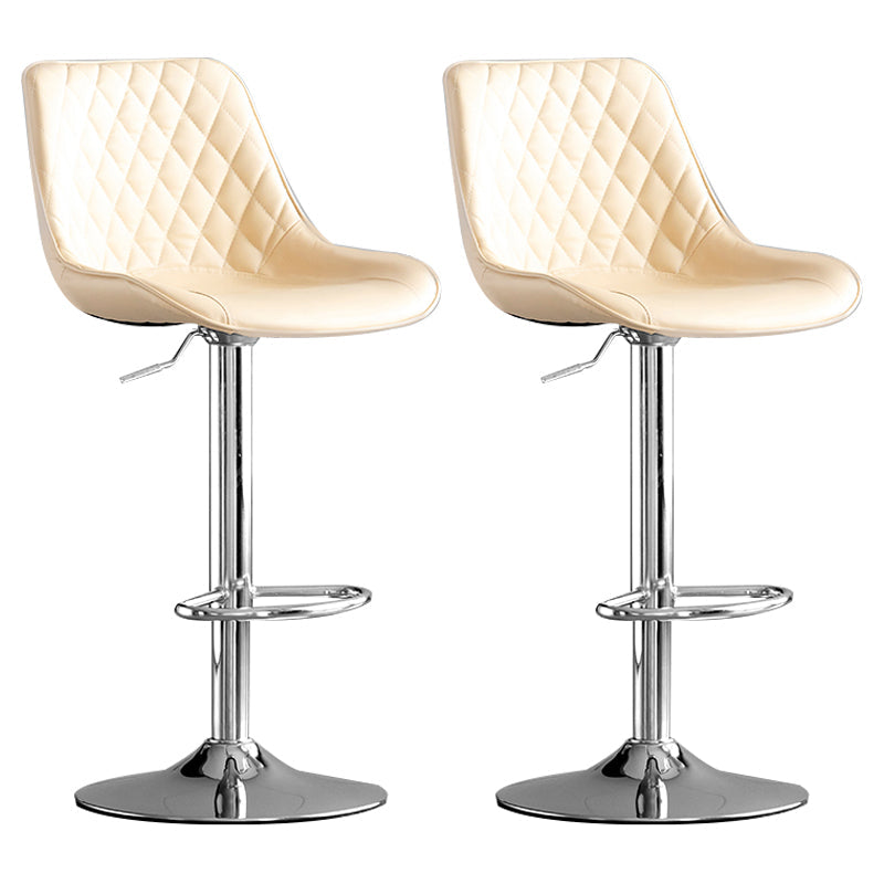Dining Room Nordic Leather Bar Stool Modern Adjustable Height Stool White Silver 2 Piece Set Clearhalo 'Bar Furniture' 'Bar Stools' 'bar_stools' 'furn' 'furn_bar_stools' 'furniture_bar_stools' 'Kitchen & Dining Furniture' 'kitchen&dining_furn' 'kitchen' 'kitchen_furn' Furniture' 4211971